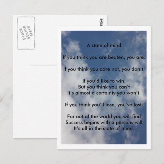 Ein Staat des Geistes Postkarte (Vorne/Hinten)