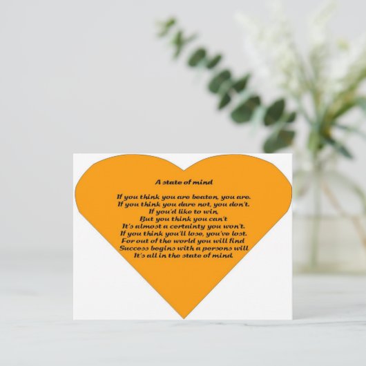 Ein Staat des Geistes Postkarte (Stehend Vorderseite)