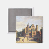 Ein Stadtplatz in Haarlem Magnet (Vorderseite/Rückseite)