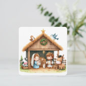 Ein Stall voller Freude Feiertagskarte (Stehend Vorderseite)