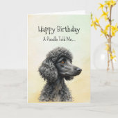 Ein Standard Poodle Persönlichkeit Geburtstagskind Karte (Gelbe Blume)