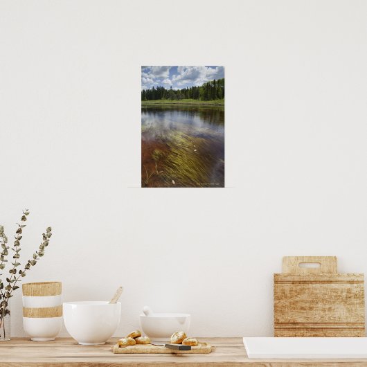 Ein Standteich, der die Wolken reflektiert Poster (Küche)