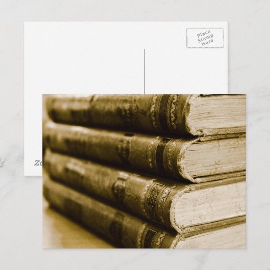 Ein Stapel alter Bücher Postkarte (Vorne/Hinten)