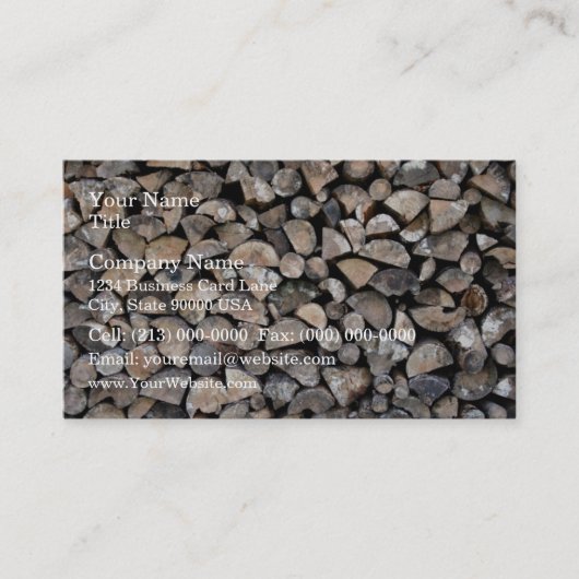 Ein Stapel des Brennholzes Visitenkarte (Vorderseite)