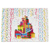 Ein Stapel farbiger Geschenkboxen Große Geschenktüte (Vorderseite)