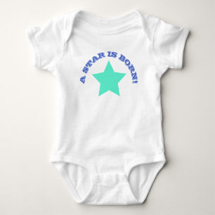 EIN STAR IST GEBOREN   Fun Zitat Aquamariner Star  Baby Strampler