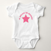 EIN STAR IST GEBOREN | Fun Zitat Pink Star Baby Bo Baby Strampler (Vorderseite)