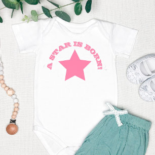 EIN STAR IST GEBOREN Fun Zitat Pink Star Baby Bo Strampler