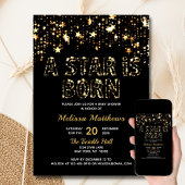 EIN STAR IST GEBORENE Gold Black Baby Dusche Einladung