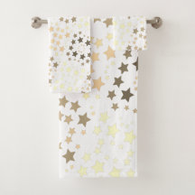 Ein Star Print Handtuch Set mit Weiß