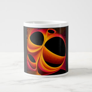 Ein stark manipuliertes Mandelbrot-Fraktal-Quadrat Jumbo-Tasse