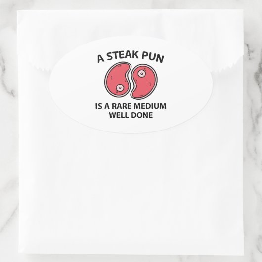 Ein Steak Pub Ovaler Aufkleber (Tasche)