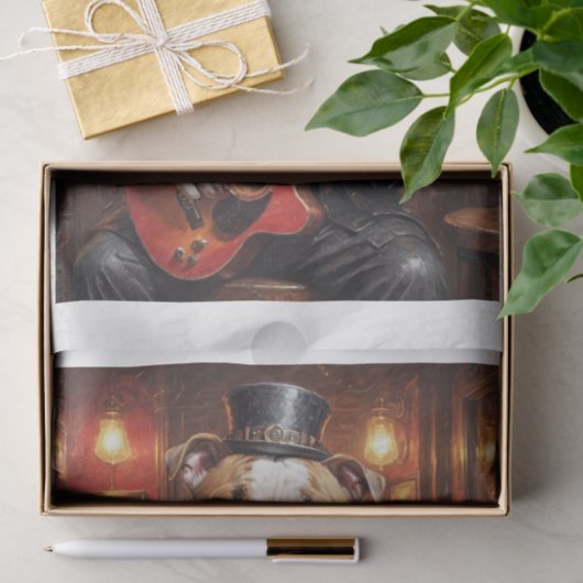 Ein Steamhund, der Gitarre spielt - Seidenpapier (Geschenk)