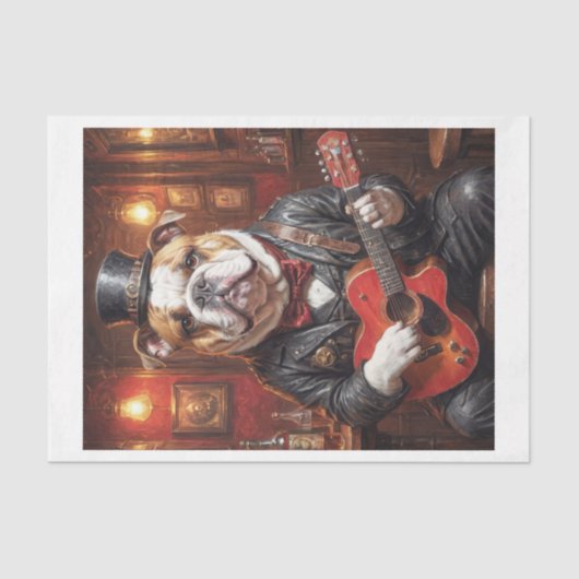 Ein Steamhund, der Gitarre spielt - Seidenpapier (Vorderseite)