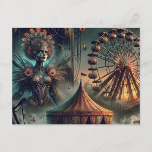Ein Steampunk Sci Fi Carnival Postkarte