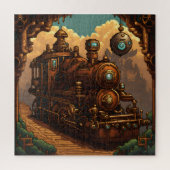 Ein Steampunk-Zug in Pixel Art Puzzle (Vertikal)