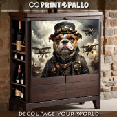 Ein steampunkter englischer Bulldogge-Armeeaviator Seidenpapier