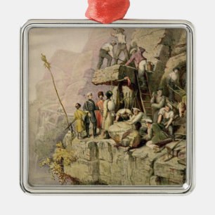 Ein Steinsteinbruch, 1833 (Farbelitho) Ornament Aus Metall