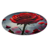 "Ein Stem in Bloom: Die Ruby-Rose" Schneidebrett (Ecke)