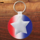 Ein Stern auf rot-weißem Hintergrund Schlüsselanhänger (Vorderseite)