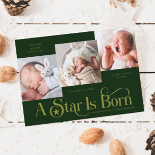 Ein Stern ist die Geborene Weihnachts-Grüne Geburt Feiertagskarte