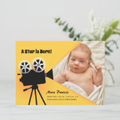 Ein Stern ist die Geburtsankündigung des Geborenen Ankündigung (Stehend Vorderseite)