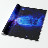 Ein Stern ist Geboren blau Geschenkpapier (Ungerollt)