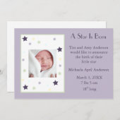 Ein Stern ist Geboren (Lavendel) Ankündigung (Vorne/Hinten)