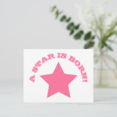 Ein Stern ist Geboren - Spaß Zitat Pink Star Postkarte (Stehend Vorderseite)