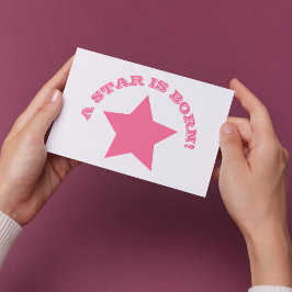 Ein Stern ist Geboren - Spaß Zitat Pink Star Postkarte