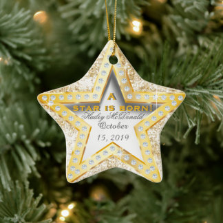 Ein Stern ist Geborenes Baby's 1. Weihnachten Keramik Ornament