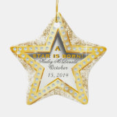 Ein Stern ist Geborenes Baby's 1. Weihnachten Keramik Ornament (Vorne)