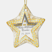 Ein Stern ist Geborenes Baby's 1. Weihnachten Keramik Ornament (Links)