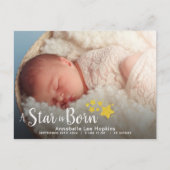 Ein Stern ist Geborenes Foto Ankündigung Postkarte (Vorderseite)