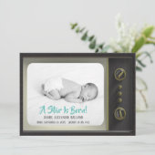 Ein Stern ist Geborenes Foto zur Geburtshilfeverkü Ankündigung (Stehend Vorderseite)