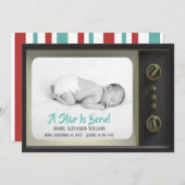 Ein Stern ist Geborenes Foto zur Geburtshilfeverkü Ankündigung (Vorne/Hinten)