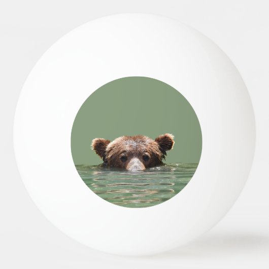 Ein Stern-Klingeln Pong Ball mit Grizzlybären Tischtennisball (Vorderseite)