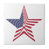 Ein Stern mit amerikanischem Flaggenmuster Fliese (Vorderseite)