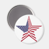 Ein Stern mit amerikanischem Flaggenmuster Magnet (Vorderseite/Rückseite)