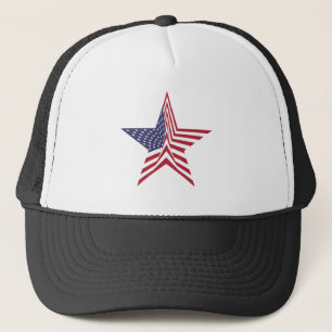 Ein Stern mit amerikanischem Flaggenmuster Truckerkappe