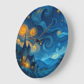 Ein Sternenhimmel über den Hütten des Landes Große Wanduhr (Winkel)