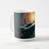 Ein Sternenschiff verlor in der Leere Kaffeetasse (Vorderseite Links)