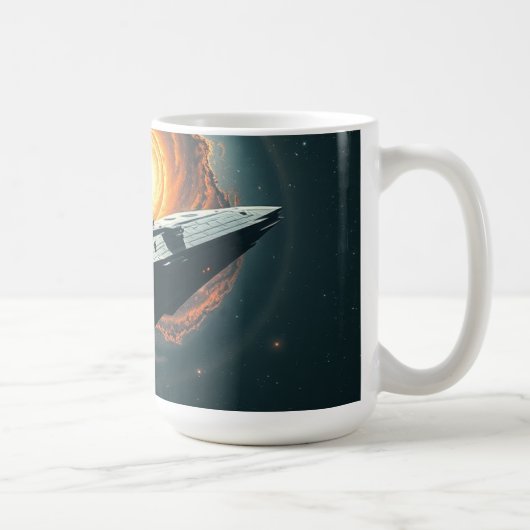Ein Sternenschiff verlor in der Leere Kaffeetasse (Rechts)