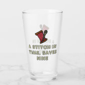 Ein Stich zur rechten Zeit Glas (Rückseite)