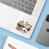 Ein Sticker für den weißen Drachenleser (Laptop mit iPhone)