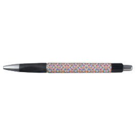 Ein Stift mit einem farbenfrohen geometrischen Mus