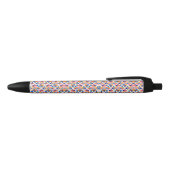 Ein Stift mit einem farbenfrohen geometrischen Mus (Oberseite)