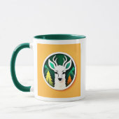 Ein stilisierter Hirsch mit Wald Tasse (Links)