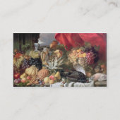 Ein Stillleben der Spiel-Vögel und der zahlreichen Visitenkarte (Rückseite)