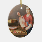 Ein Stillleben des Fleisches und der Fische mit Keramikornament (Rechts)